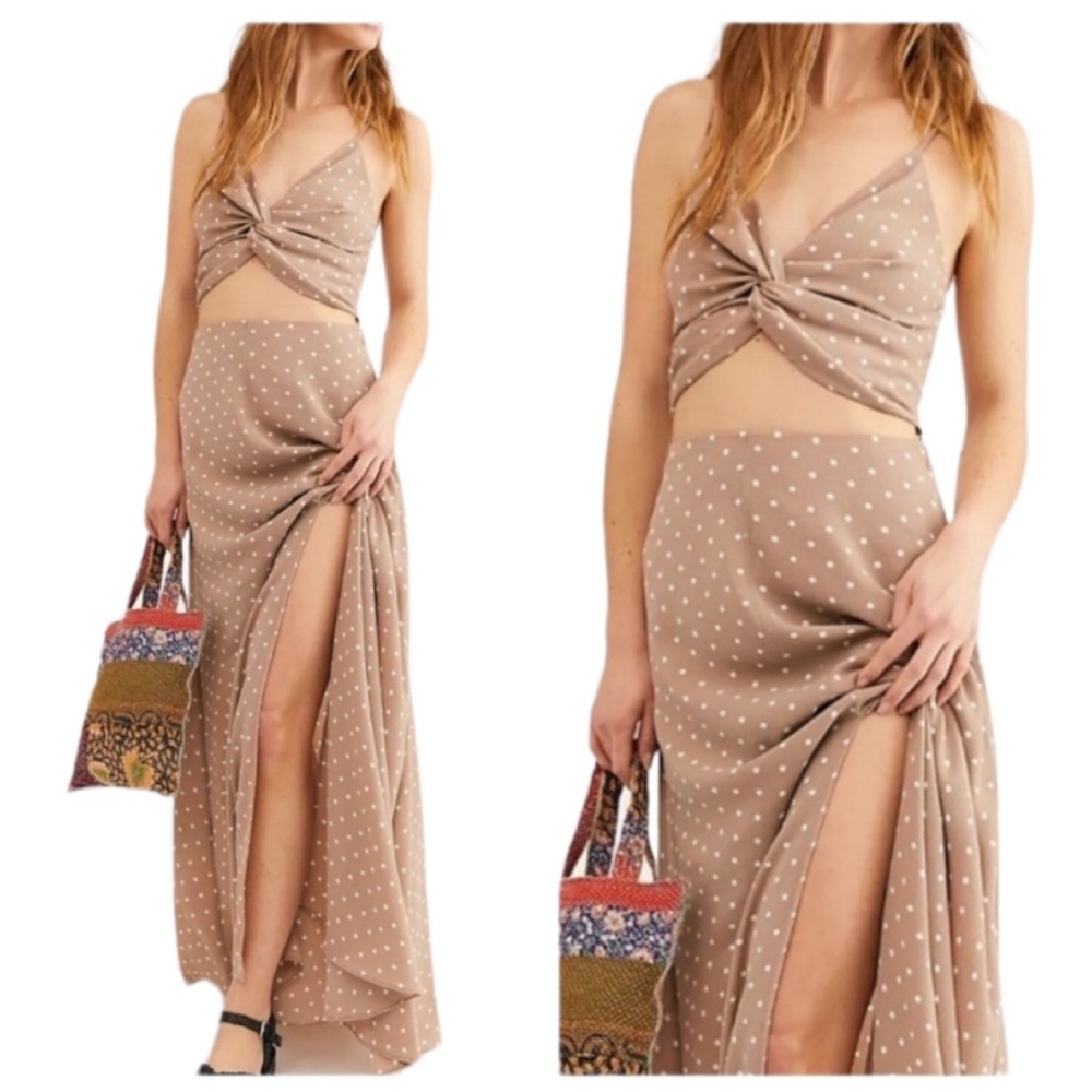 Free People Celeste Skirt And Top Polka‎ Dot Set Sz 8